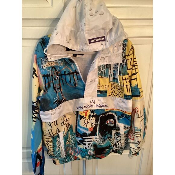 Jean Michel Basquiat + Members Only Mens Sz S Windbreaker Hoodie Limited Edition - Picture 3 of 13